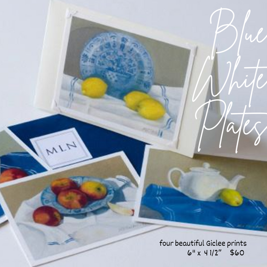 Blue & White Series: 6” x 4 1/2" Print Set of 4