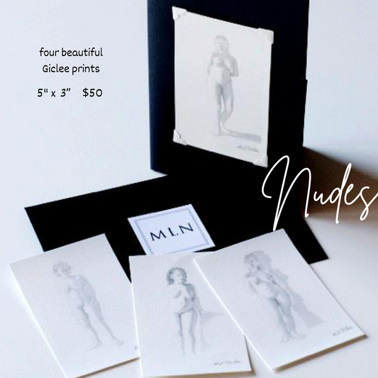 Nude Poses Print Set: 5"x3" Set of Four Giclee Prints